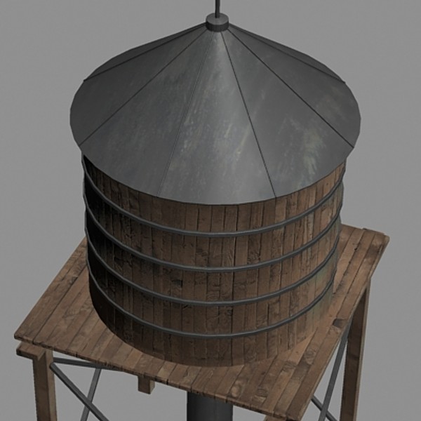 roof water tower 3d 3ds - Water Tower by dastolidigital