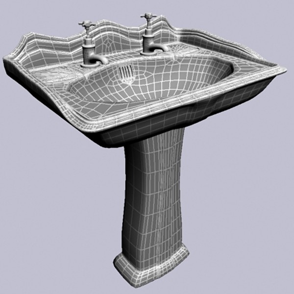 3d stylish wash basin - Stylish Pedestal Wash Basin by sabah_au