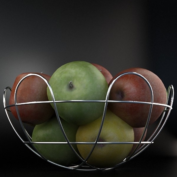 3d apples basket model - Basket apple... by MilosJakubec
