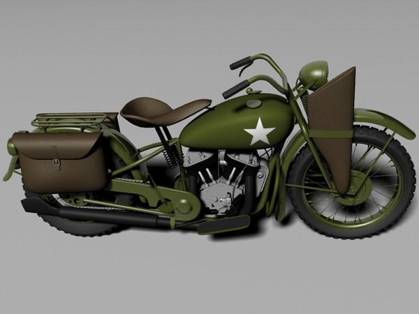 harley-davidson wla 3d obj - Harley-Davidson WLA 1942 WWII by Gonzo_3d