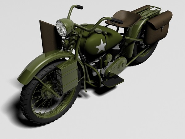harley-davidson wla 3d obj - Harley-Davidson WLA 1942 WWII by Gonzo_3d