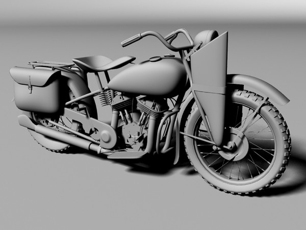 harley-davidson wla 3d obj - Harley-Davidson WLA 1942 WWII by Gonzo_3d
