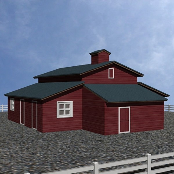 3d model horse barn - Horse Barn by mostlysquare