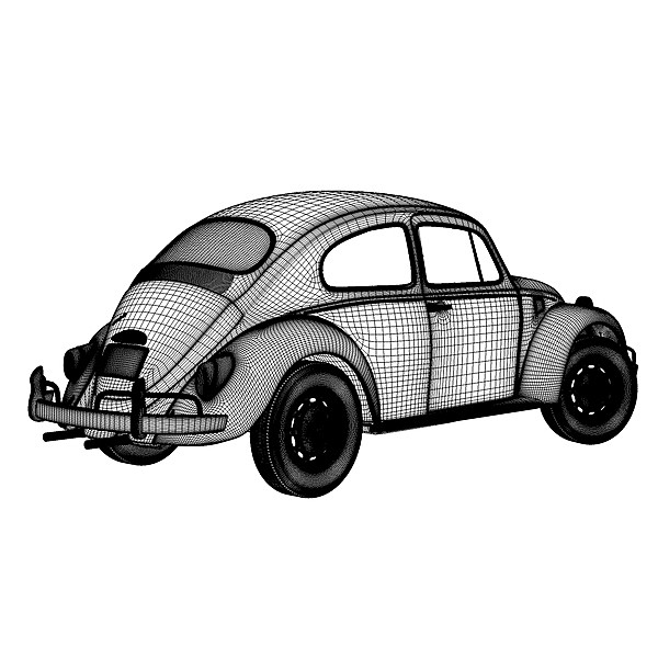 volkswage beetle herbie 3d model - Volkswagen Beetle Herbie by NesAn Studio