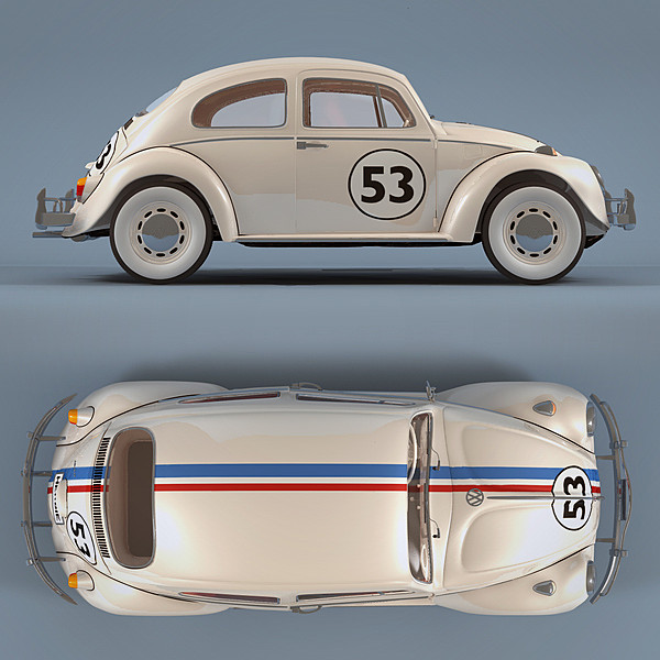 volkswage beetle herbie 3d model - Volkswagen Beetle Herbie by NesAn Studio