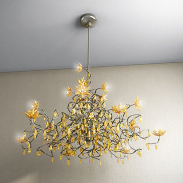 jewel chandelier hl15 amber 3d model - Harco Loor Jewel Chandelier HL15 Amber by RTEwork