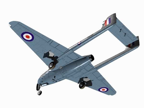 3d model havilland vampire jet fighter - De Havilland Vampire F1 by pbratt