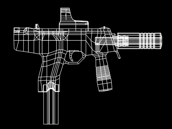 steyr tmp machine pistol 3d model - TMP machine pistol + attachments by ChrisStolze