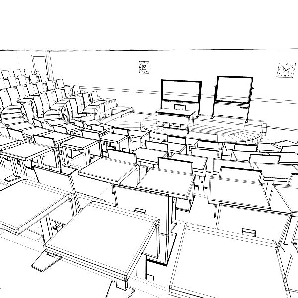 3d classroom class room model - classroom4 by bescec