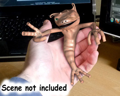 character flight navigator 3d obj - Puckmaren, little nice alien by daniel4d