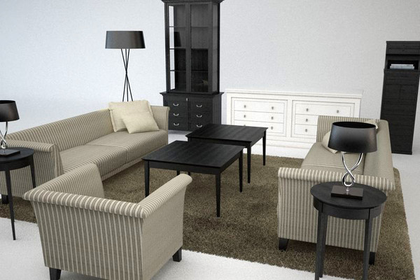 contemporary furniture sofa lounge chair 3d obj - contemporary furniture... by mmvis