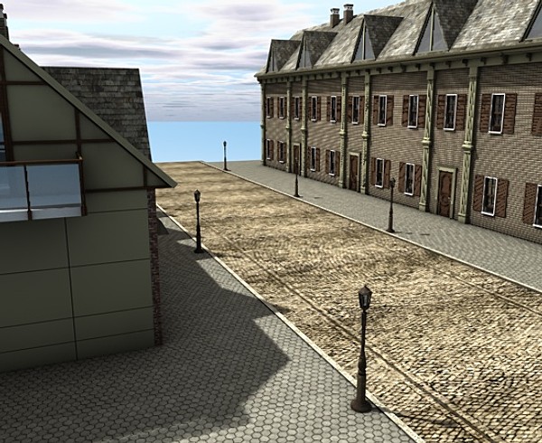 medieval town c4d - Medieval town by ERLHN
