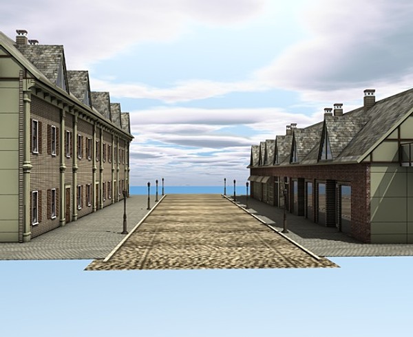 medieval town c4d - Medieval town by ERLHN