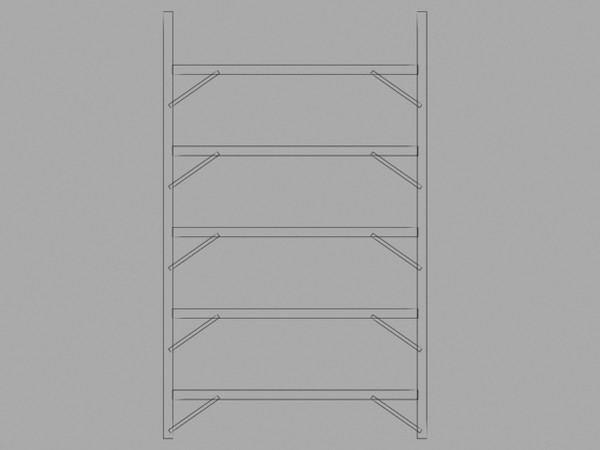 medieval bookshelf 3ds - Medieval Bookshelf by Game Model Creations