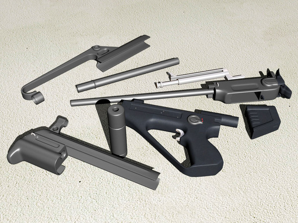 automatic rifle 3d model - AUG-2010 by Alvares