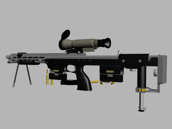 3d dsr-1 sniper rifle leupold - DSR-1 Sniper Rifle with Leupold Mark 4 & Yukon NV Scope... by Imagetek3D