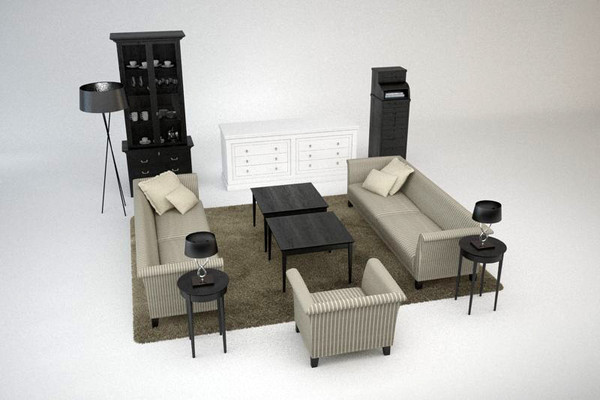 contemporary furniture sofa lounge chair 3d obj - contemporary furniture... by mmvis