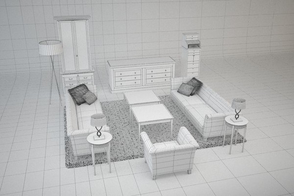 contemporary furniture sofa lounge chair 3d obj - contemporary furniture... by mmvis