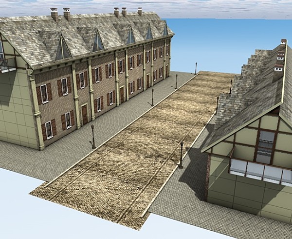 medieval town c4d - Medieval town by ERLHN