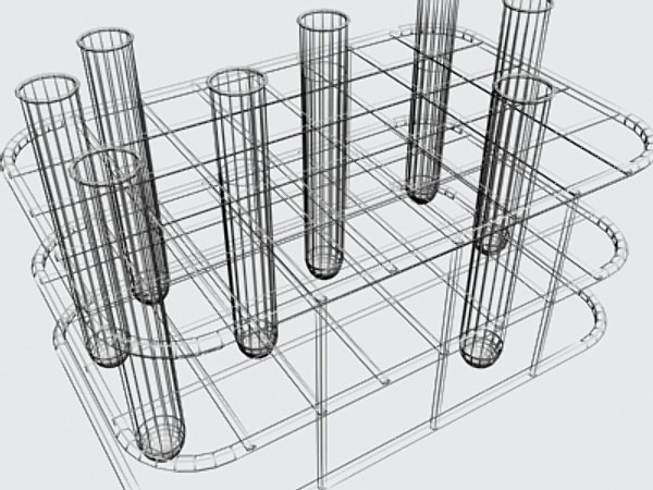 lab tubes sample 3d max - LAb_tubes&base by Miguel Q