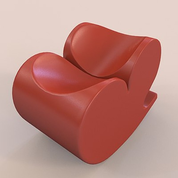 armchair moroso soft heart 3d model - armchair moroso soft heart by zelosh