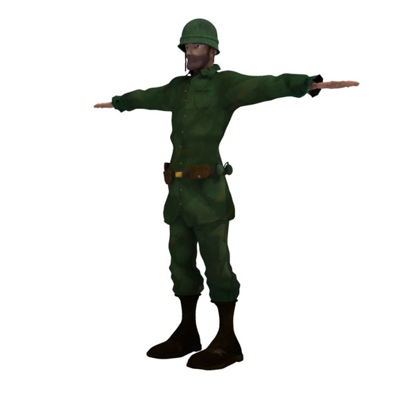 3d world war usa soldier model - Soldier WW2 by robman88