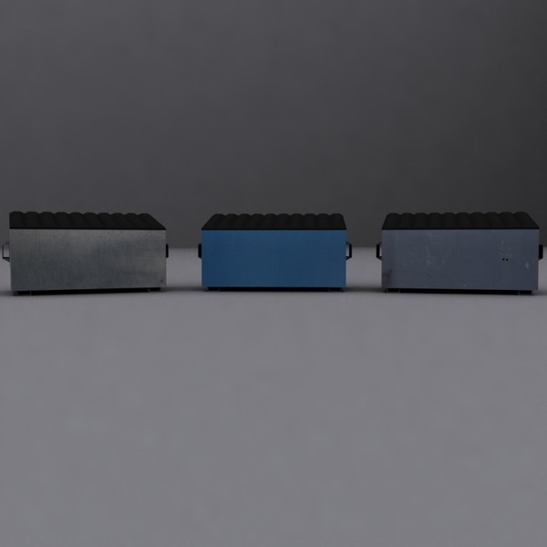 3ds max dumpster polys - Low Poly Dumpster Model Pack by Game Model Creations