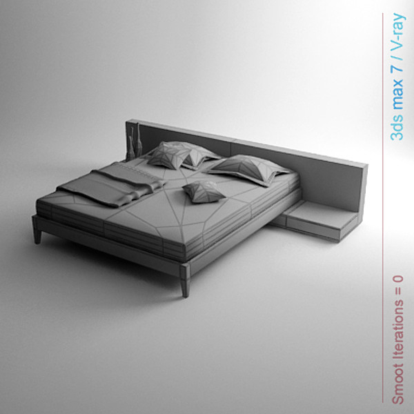obj architectural - bed with bedside cabinet by lajhar