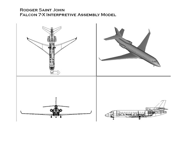 3d falcon 7x assembly model - Falcon 7X 3D Assembly Model by RodgerSaintJohn