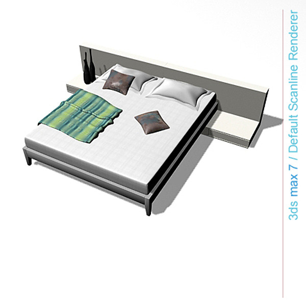 obj architectural - bed with bedside cabinet by lajhar