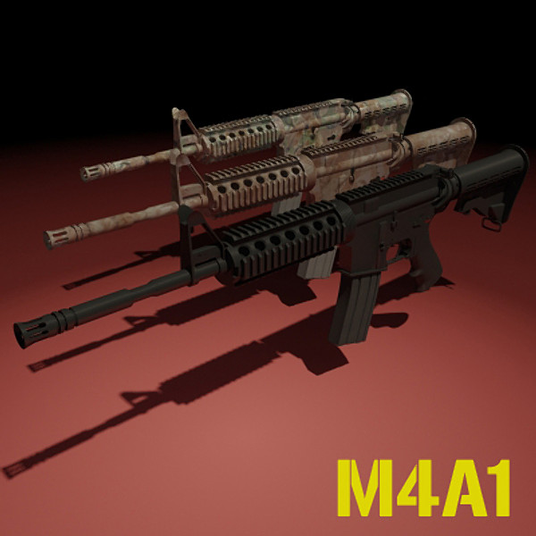 3d pack m4 accessories m4a1 model - M4A1 + Accessories pack by SuIXo