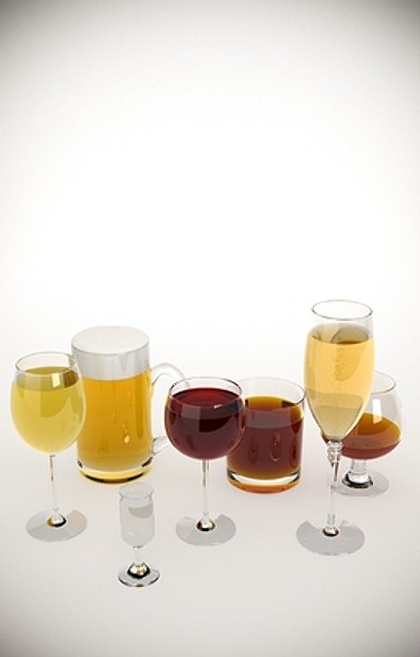 3d alcohol bottles details - HQ Details vol.01 Alcohol Bottles by hq_models_group