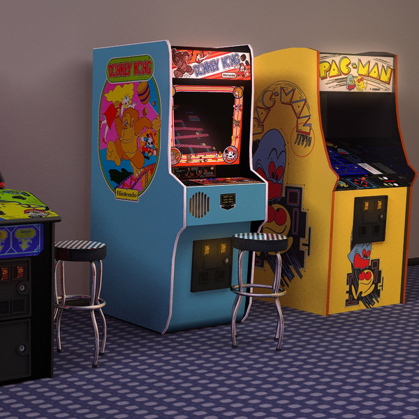 classic donkey kong 3d obj - Donkey Kong Game by My3DGuy
