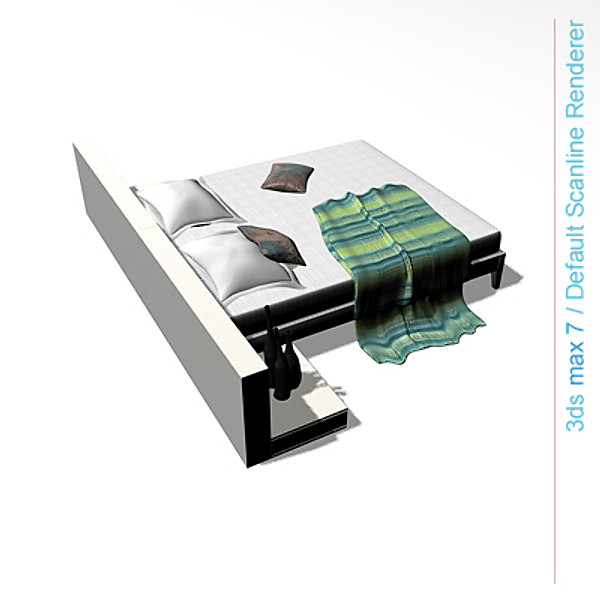 obj architectural - bed with bedside cabinet by lajhar