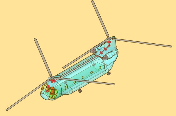 3d ch-47d helicopter multi assembly model - CH-47D_Helicopter Multi Part Assembly Model by RodgerSaintJohn