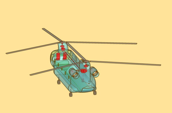 3d ch-47d helicopter multi assembly model - CH-47D_Helicopter Multi Part Assembly Model by RodgerSaintJohn
