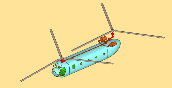 3d ch-47d helicopter multi assembly model - CH-47D_Helicopter Multi Part Assembly Model by RodgerSaintJohn