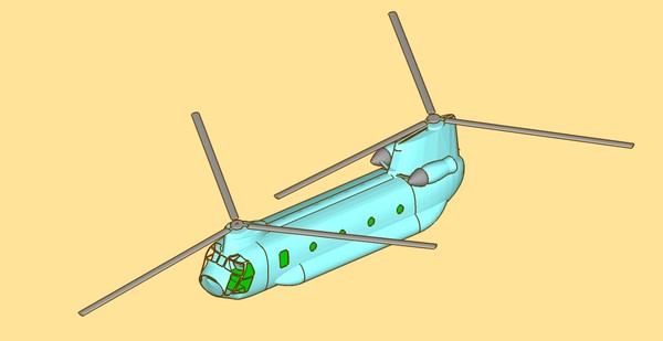 3d ch-47d helicopter multi assembly model - CH-47D_Helicopter Multi Part Assembly Model by RodgerSaintJohn