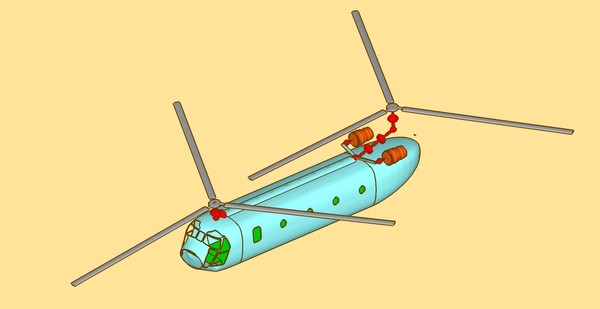 3d ch-47d helicopter multi assembly model - CH-47D_Helicopter Multi Part Assembly Model by RodgerSaintJohn