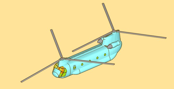 3d ch-47d helicopter multi assembly model - CH-47D_Helicopter Multi Part Assembly Model by RodgerSaintJohn
