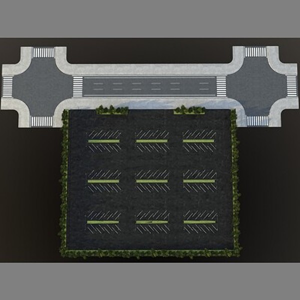 3d parking lot area model - Parking Area by PerspectX