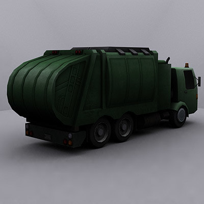 3ds max ready garbage truck - Garbage trucks collection... by GameArt3D
