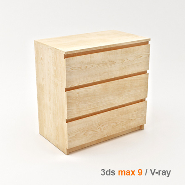 bed ikea malm furnitures 3d max - Malm 8 piece furniture set by lajhar