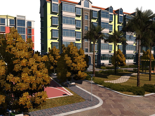 3d model seasons changed street city - Hi_Def_City_Block_42 -the four seasons changed by sundynasty