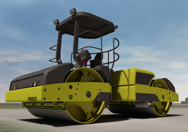3ds max lull 644e-42 telehandler forklift - Lull 644E-42 Telehandler Forklift & Asphalt Roller Compactor 2 Model Set by Imagetek3D