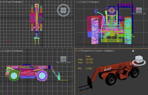 3ds max lull 644e-42 telehandler forklift - Lull 644E-42 Telehandler Forklift & Asphalt Roller Compactor 2 Model Set by Imagetek3D
