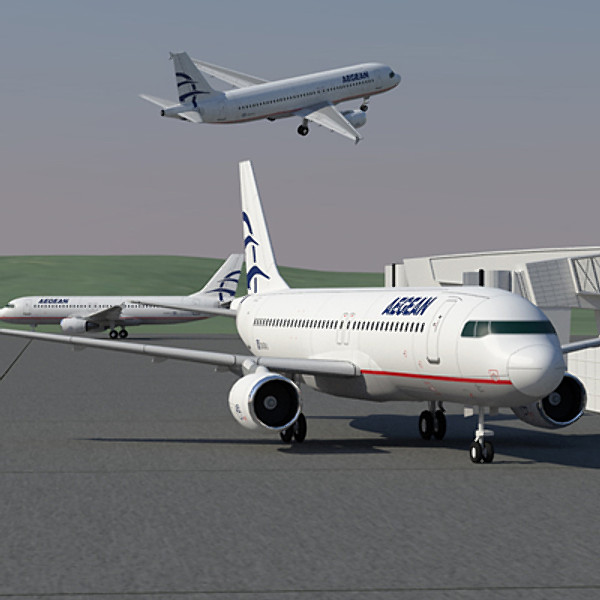 airbus a320 europe airlines 3d model - Airbus A320 Collection. Eight Europe Airlines 1 by ArqArt3D