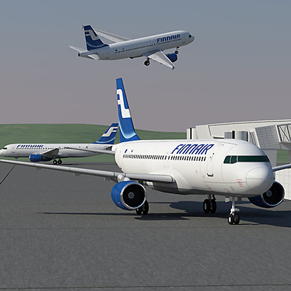 airbus a320 europe airlines 3d model - Airbus A320 Collection. Eight Europe Airlines 1 by ArqArt3D