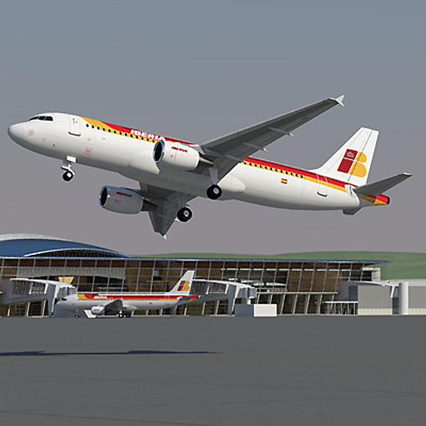 airbus a320 europe airlines 3d model - Airbus A320 Collection. Eight Europe Airlines 1 by ArqArt3D
