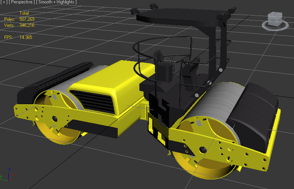 3ds max lull 644e-42 telehandler forklift - Lull 644E-42 Telehandler Forklift & Asphalt Roller Compactor 2 Model Set by Imagetek3D